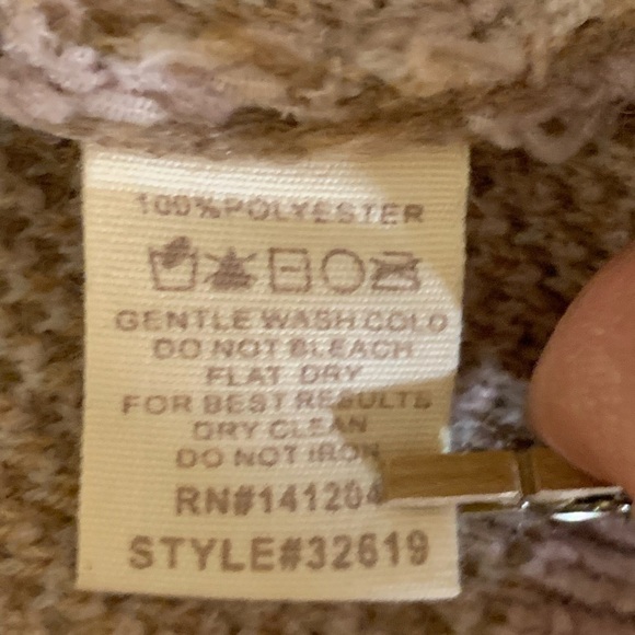 💰Hem & Thread Boxy Rose, Brown, Cream  Crew Neck Sweater -Size S - Picture 8 of 10